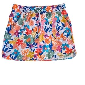 St John's Bay Skort floral Activewear hiking tennis casual outerwear pockets Med
